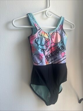 Justice Pastel Tie-Dye One-Piece Swimsuit with Mint Trim